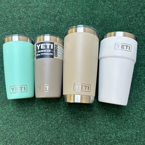YETI Rambler Tumbler Collection - Seafoam, Sharptail Taupe, OG Sand, and White